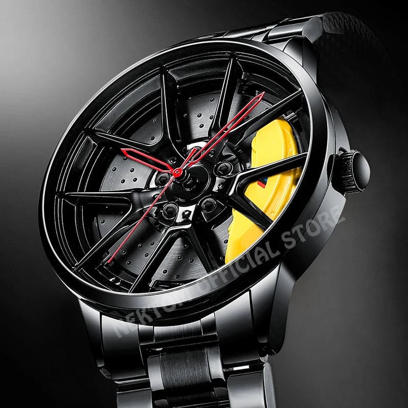 NEKTOM Mans Luxury Watches Sports Car Watches Quartz Waterproof Sport Rim Hub Wheel Wristwatch Car Quartz Men'S Watches